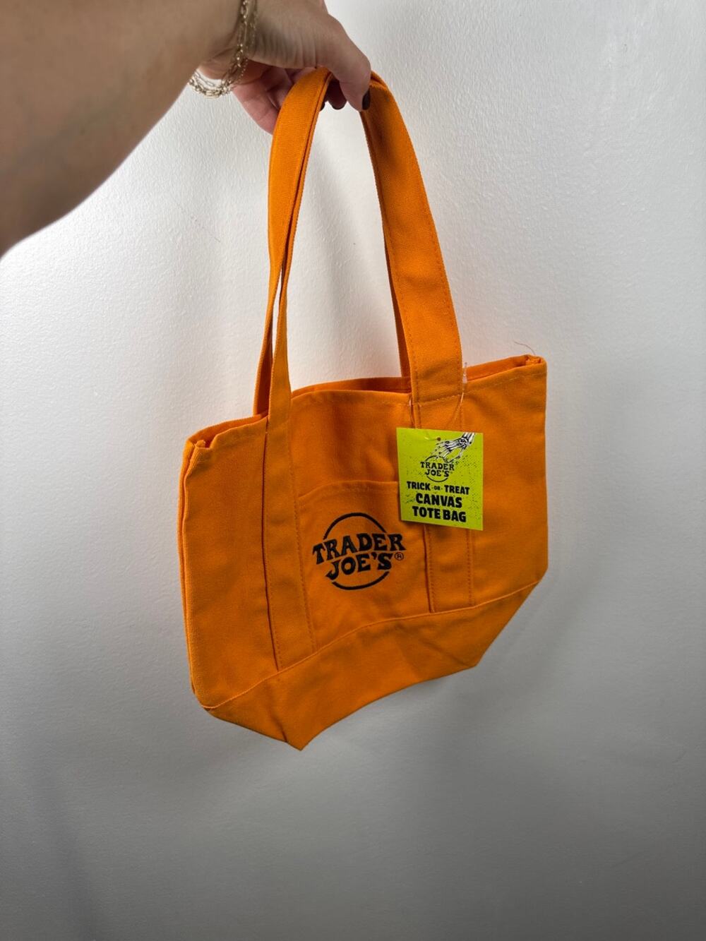 Trader Joe's Trick-or-Treat Canvas Tote Bag (Orange) - Canvas Mini Tote